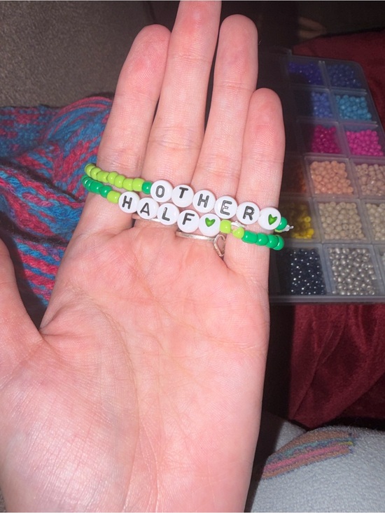 Jewelry - Handmade 'Other Half' Beaded Bracelet Set — Green